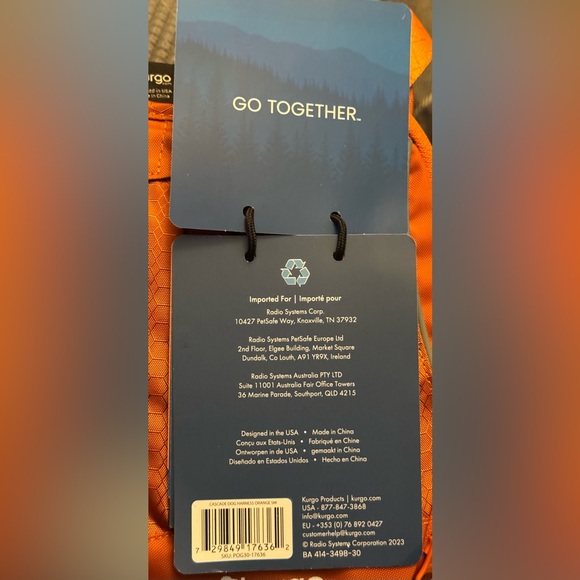 Kurgo Cascade Dog Harness with Storage Pack β Orange β Size Small (S) - Picture 8 of 9